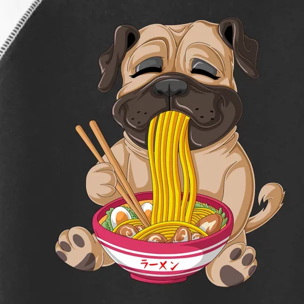 Pug Eating Ramen Toddler Fine Jersey T-Shirt