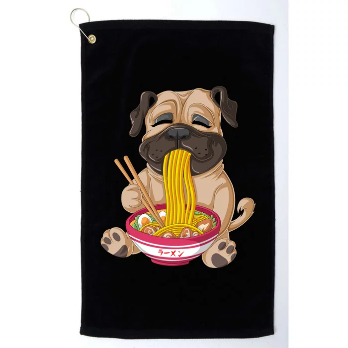 Pug Eating Ramen Platinum Collection Golf Towel