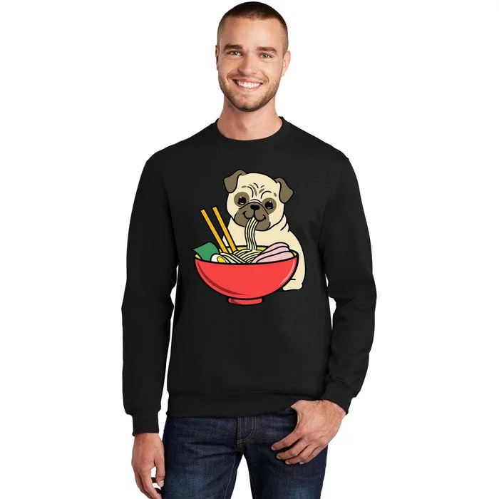 Pug Eating Ra Tall Sweatshirt