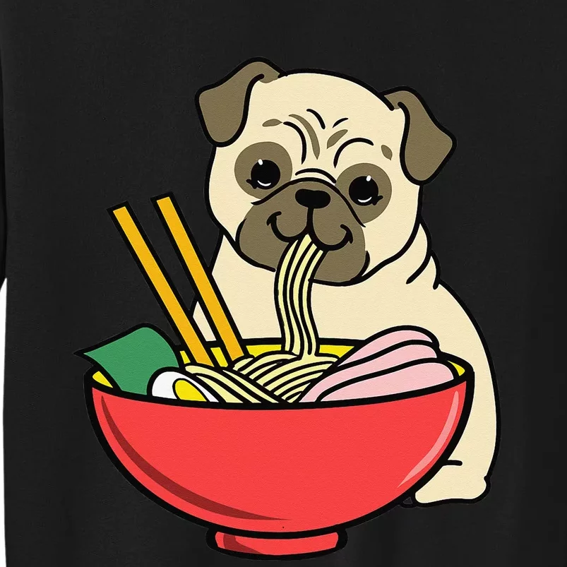 Pug Eating Ra Tall Sweatshirt