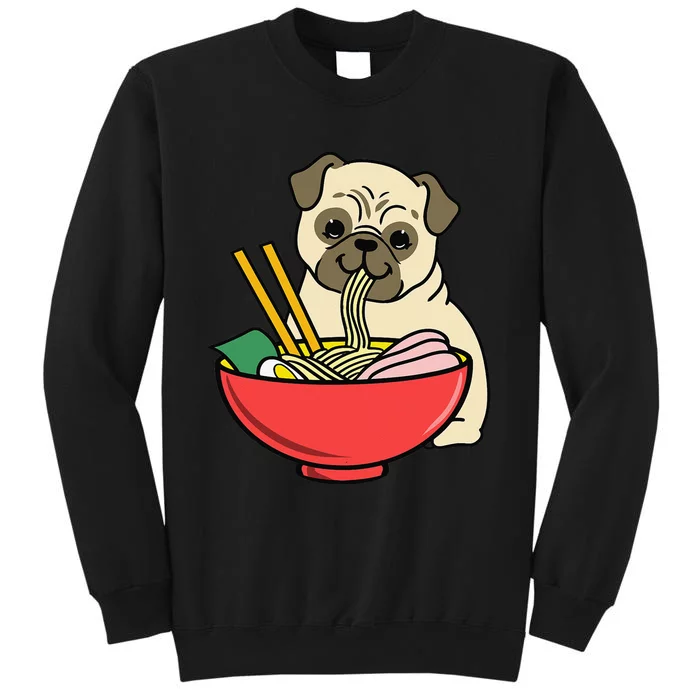 Pug Eating Ra Tall Sweatshirt