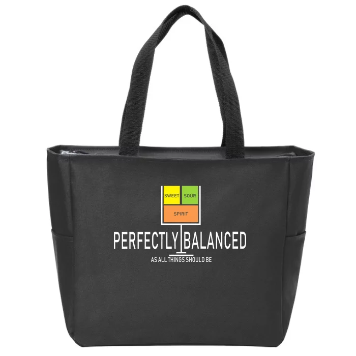 Perfectly Balanced Sweet Sour Spirit Zip Tote Bag