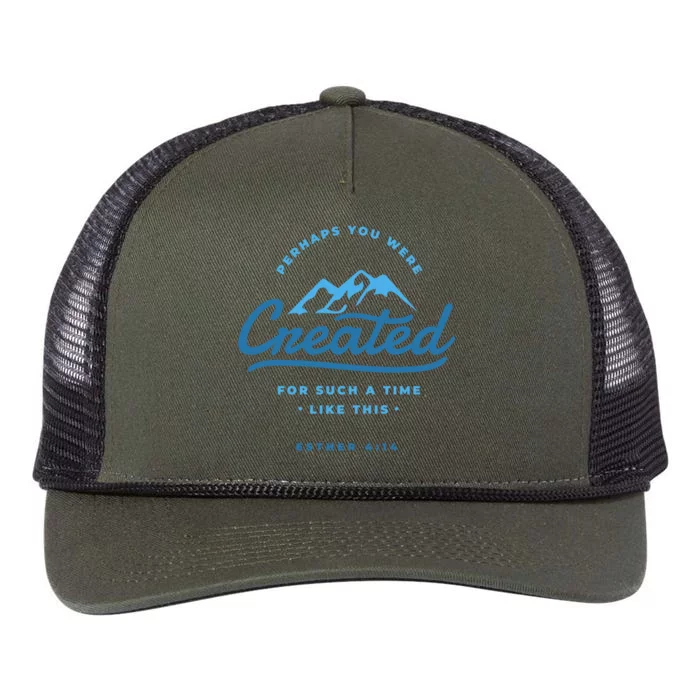 Perhaps You Were Created Bible Verse Retro Rope Trucker Hat Cap