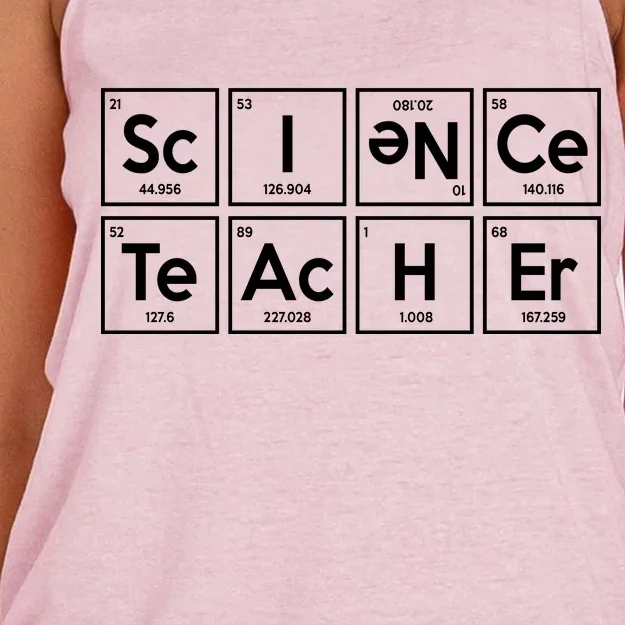 Periodic Science Teacher Women's Knotted Racerback Tank