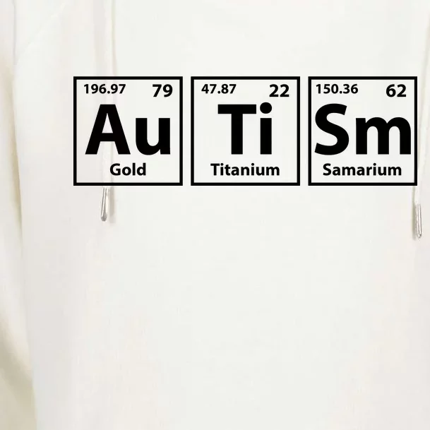 Periodic Table Autism Awareness Womens Funnel Neck Pullover Hood