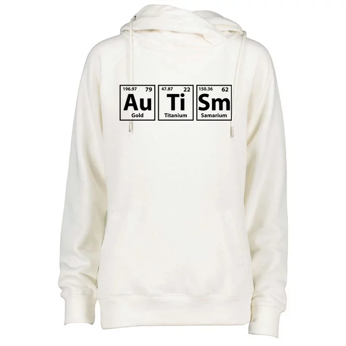 Periodic Table Autism Awareness Womens Funnel Neck Pullover Hood