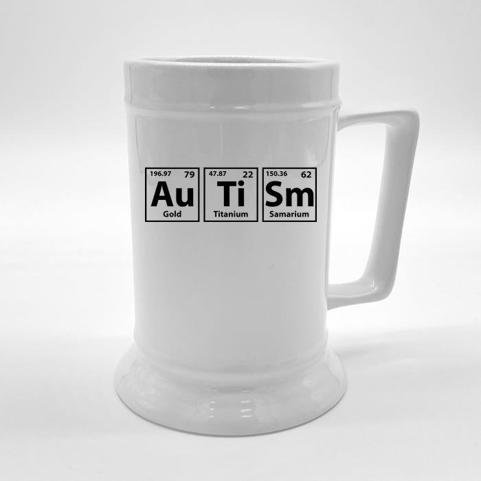 Periodic Table Autism Awareness Front & Back Beer Stein