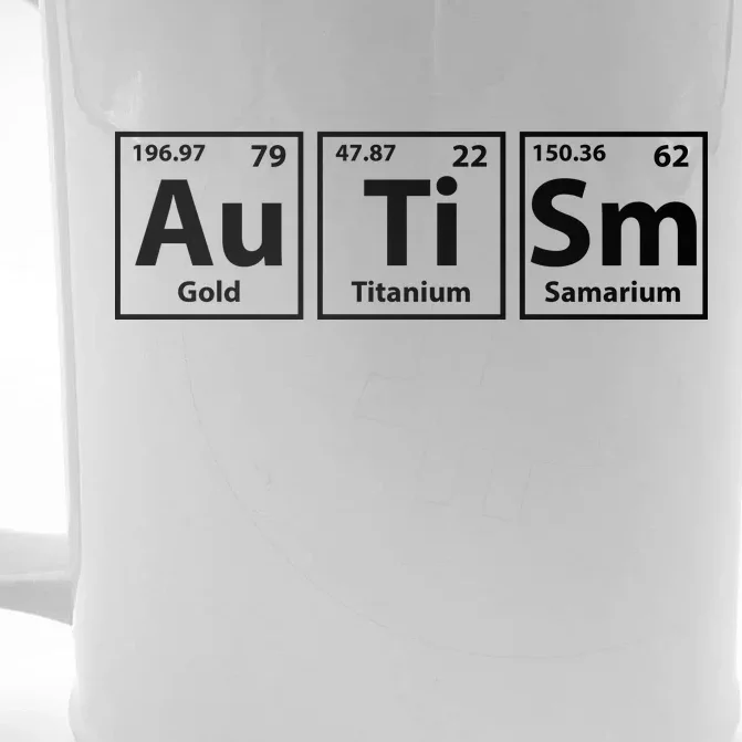 Periodic Table Autism Awareness Front & Back Beer Stein