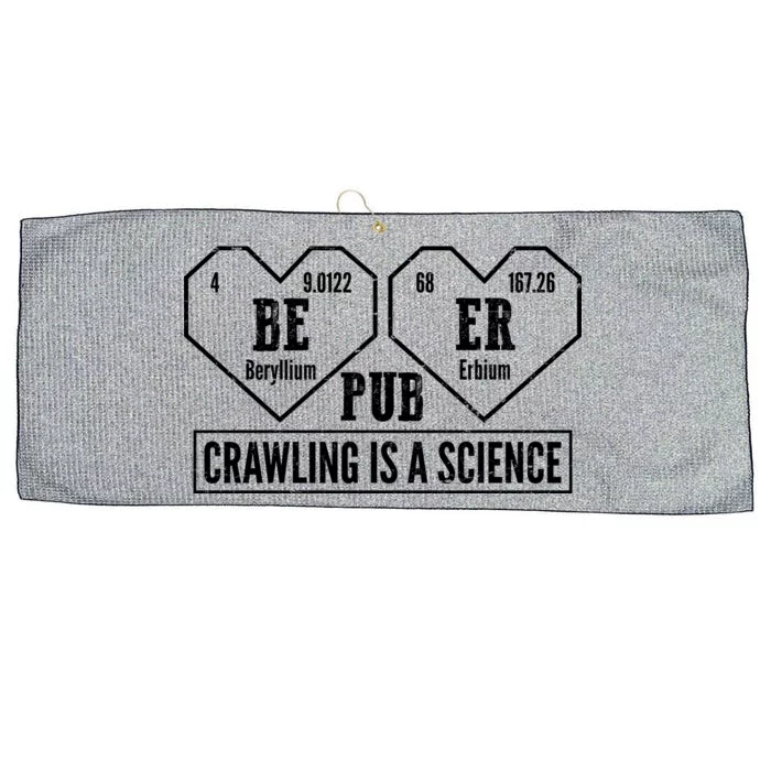 Periodic Table Beer Pub Crawling Is A Science Large Microfiber Waffle Golf Towel