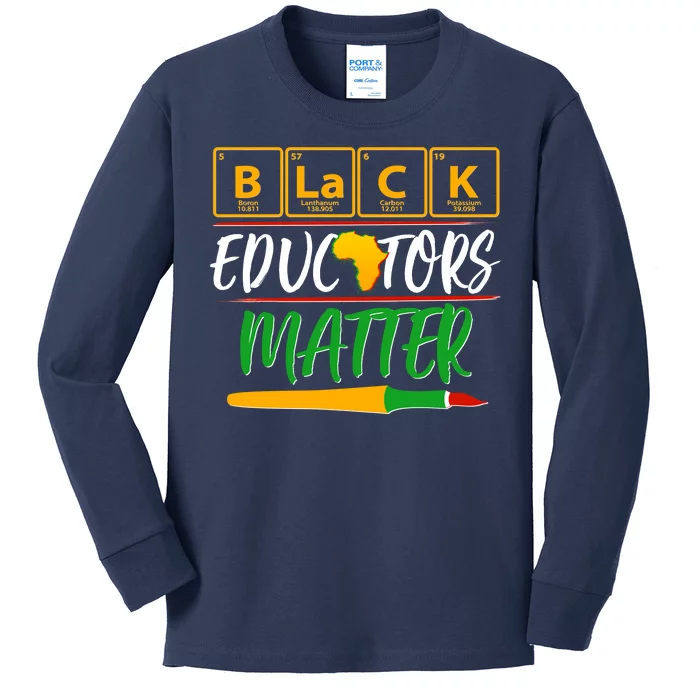 Periodic Table Black Educators Matter Kids Long Sleeve Shirt