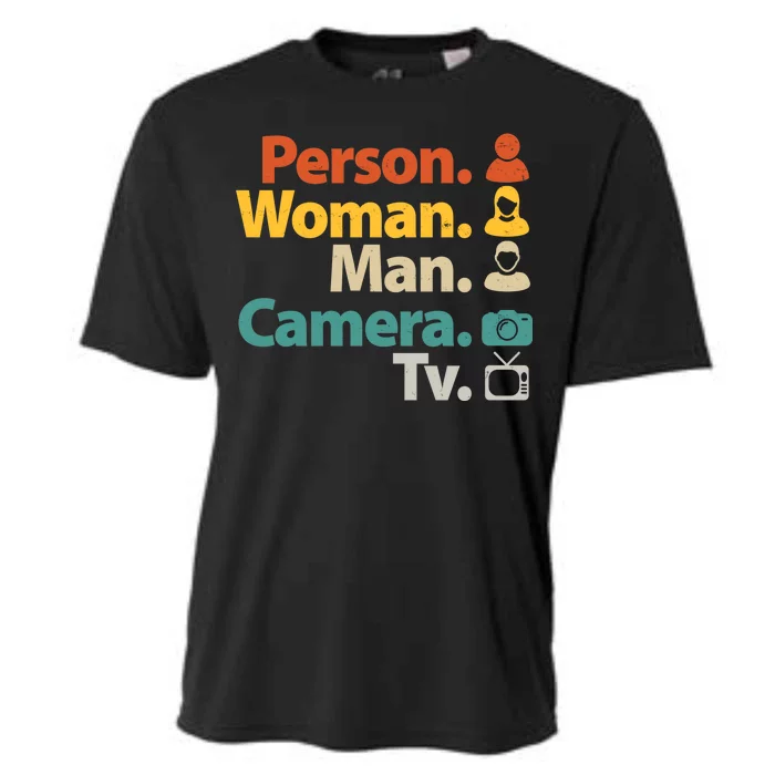 Person Woman Man Camera TV Donald Trump Cognitive Test Cooling Performance Crew T-Shirt