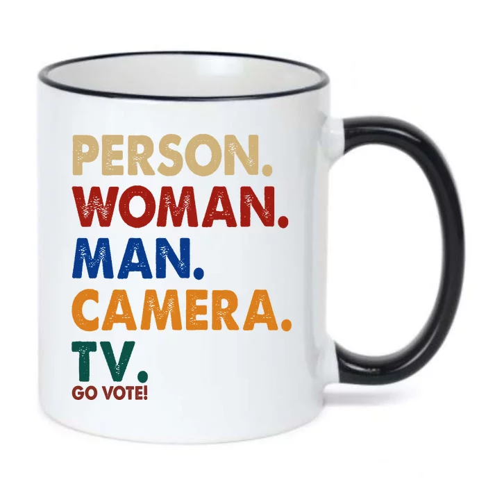 Person Woman Man Camera TV Go Vote Black Color Changing Mug