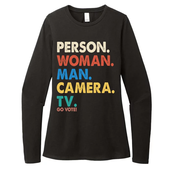 Person Woman Man Camera TV Go Vote Womens CVC Long Sleeve Shirt