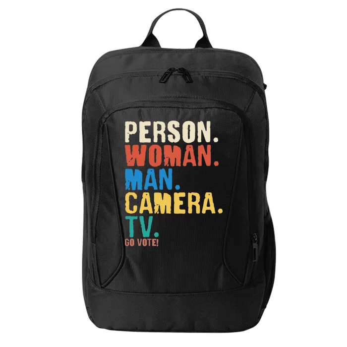 Person Woman Man Camera TV Go Vote Distressed City Backpack