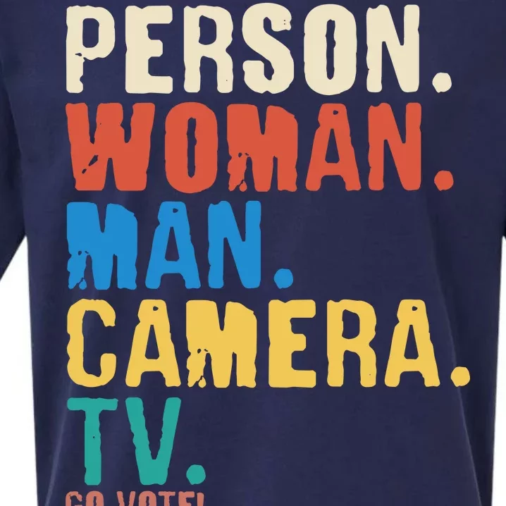 Person Woman Man Camera TV Go Vote Distressed Sueded Cloud Jersey T-Shirt