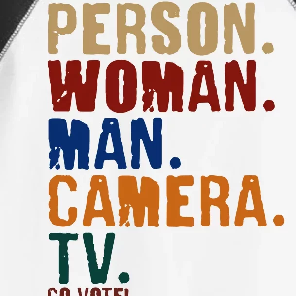 Person Woman Man Camera TV Go Vote Distressed Toddler Fine Jersey T-Shirt