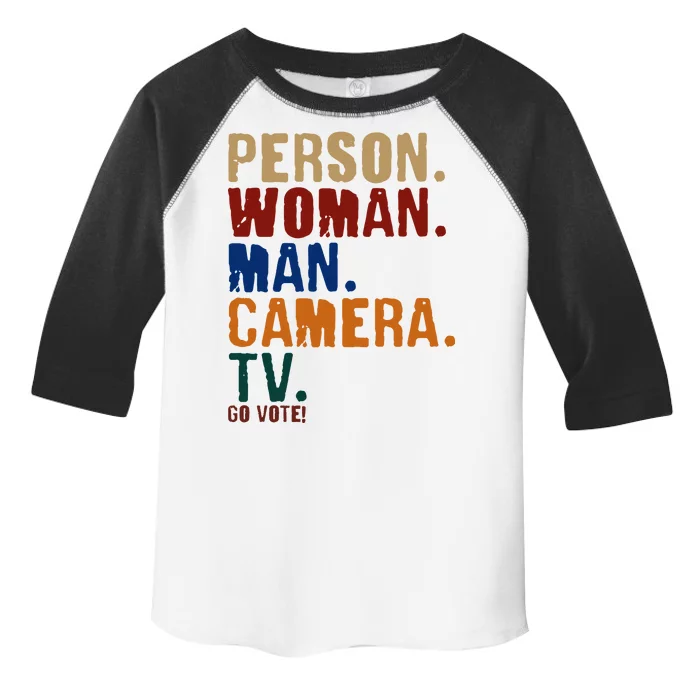 Person Woman Man Camera TV Go Vote Distressed Toddler Fine Jersey T-Shirt