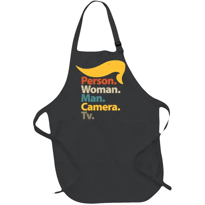 Person Woman Man Camera TV Trump Hair Full-Length Apron With Pocket