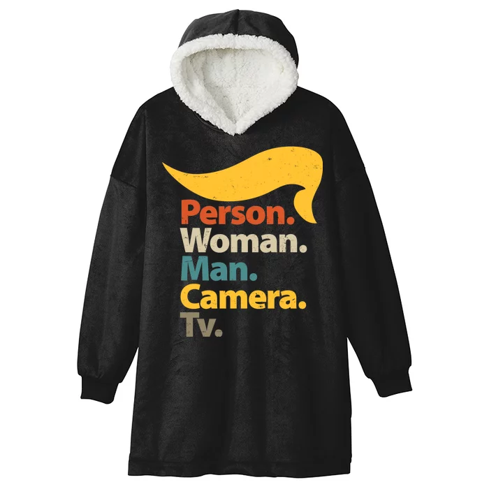 Person Woman Man Camera TV Trump Hair Hooded Wearable Blanket