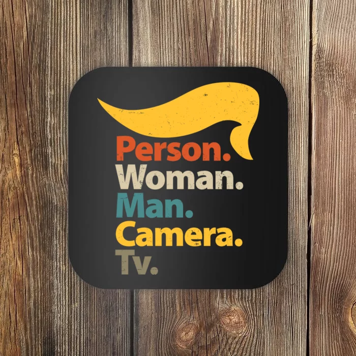 Person Woman Man Camera TV Trump Hair Coaster