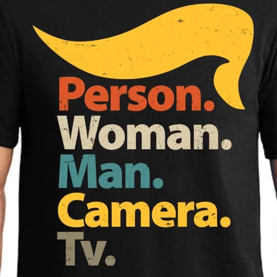 Person Woman Man Camera TV Trump Hair Pajama Set