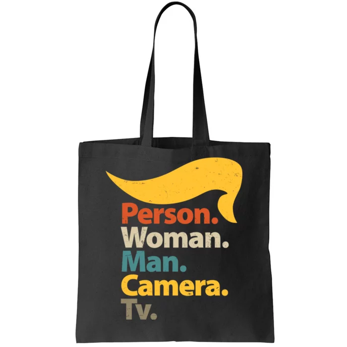 Person Woman Man Camera TV Trump Hair Tote Bag