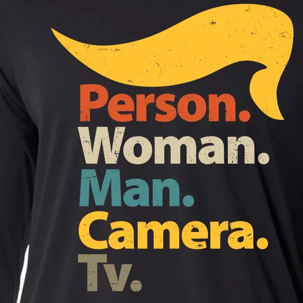 Person Woman Man Camera TV Trump Hair Cooling Performance Long Sleeve Crew