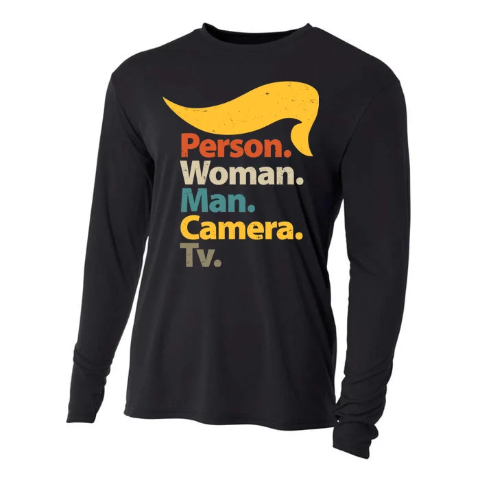 Person Woman Man Camera TV Trump Hair Cooling Performance Long Sleeve Crew