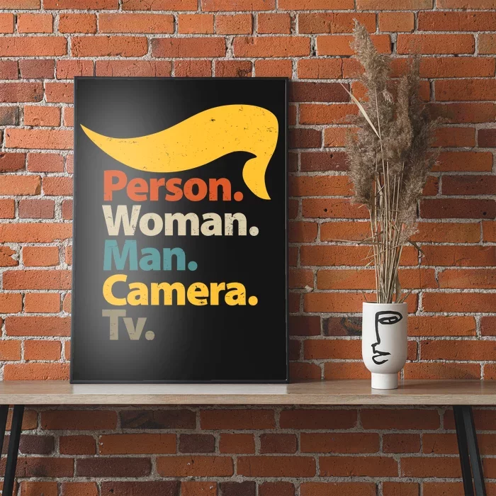 Person Woman Man Camera TV Trump Hair Poster