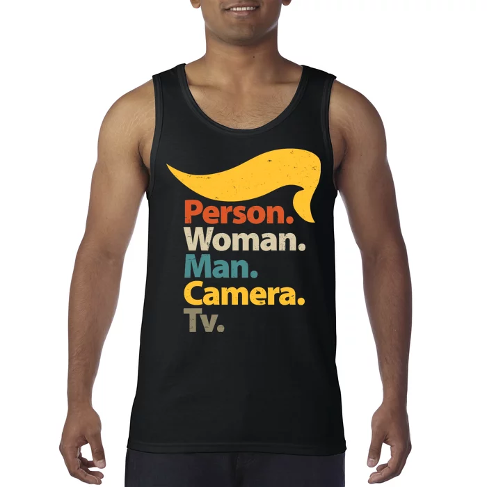 Person Woman Man Camera TV Trump Hair Tank Top