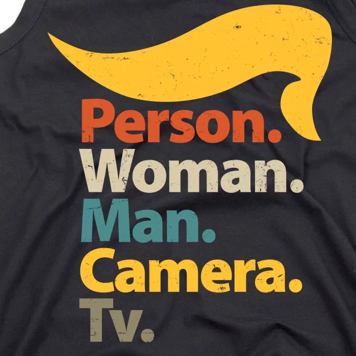 Person Woman Man Camera TV Trump Hair Tank Top