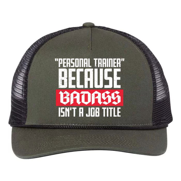 Personal Trainer Job Title Retro Rope Trucker Hat Cap