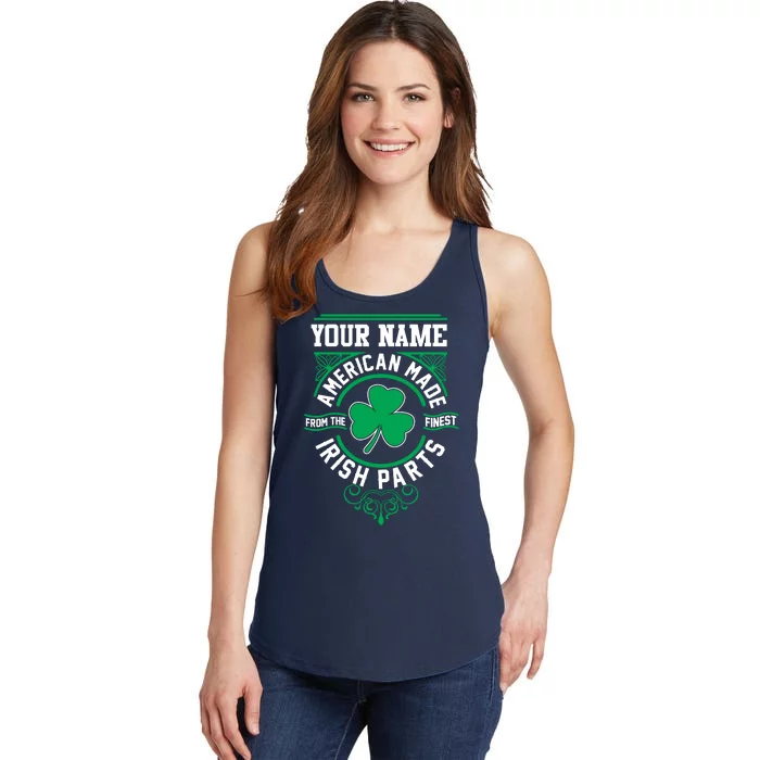 Personalize American Made Irish Parts St Patrick's Day Ladies Essential Tank