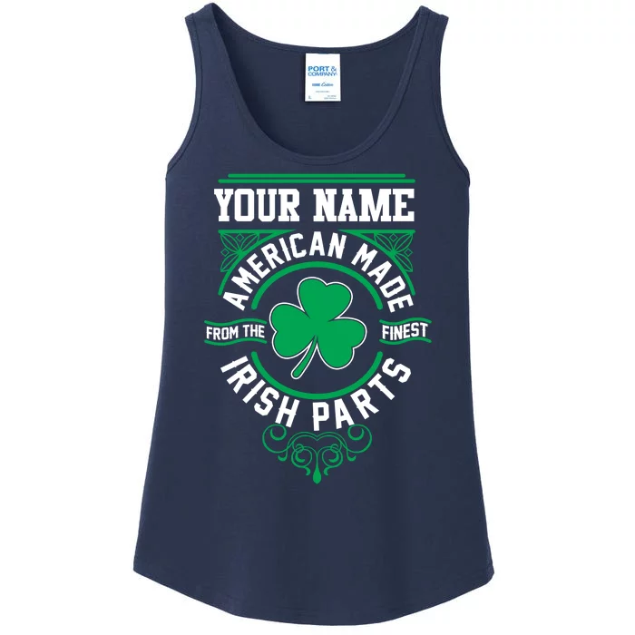 Personalize American Made Irish Parts St Patrick's Day Ladies Essential Tank