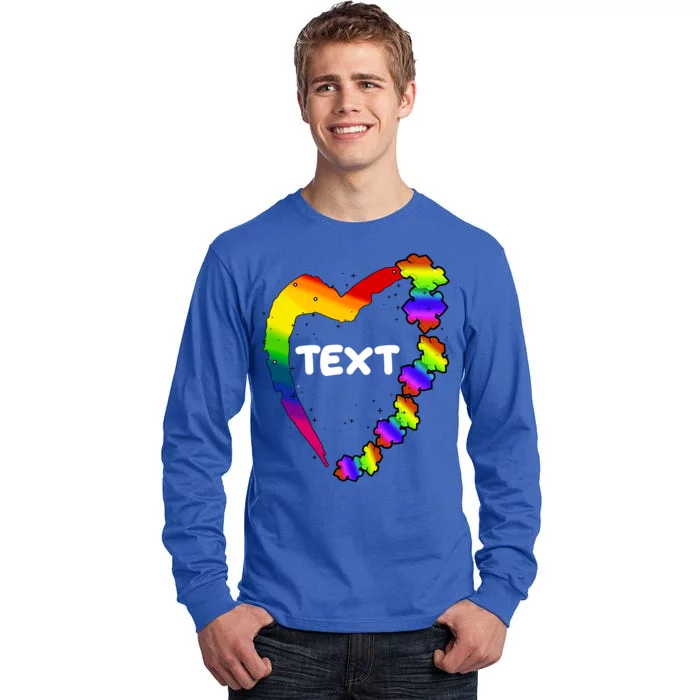 Personalize Autism Heart Custom Text Tall Long Sleeve T-Shirt