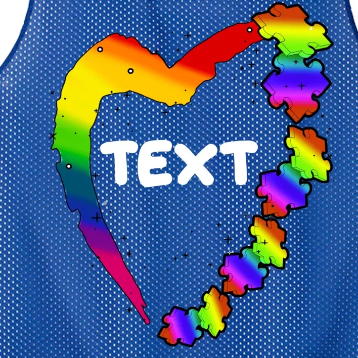 Personalize Autism Heart Custom Text Mesh Reversible Basketball Jersey Tank