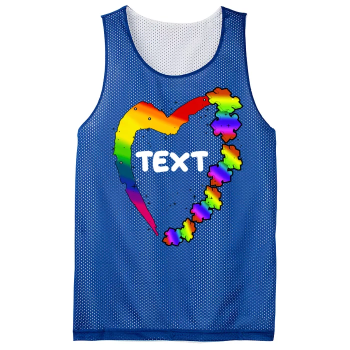 Personalize Autism Heart Custom Text Mesh Reversible Basketball Jersey Tank