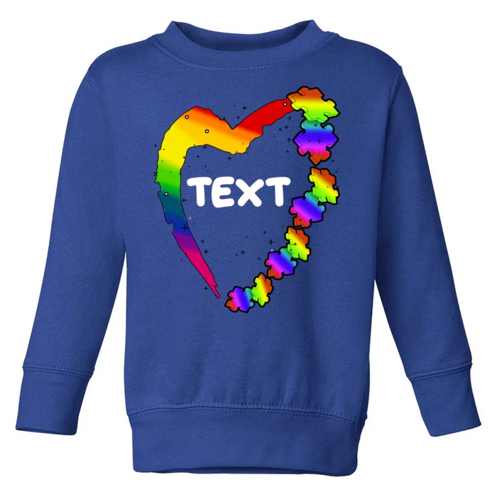 Personalize Autism Heart Custom Text Toddler Sweatshirt