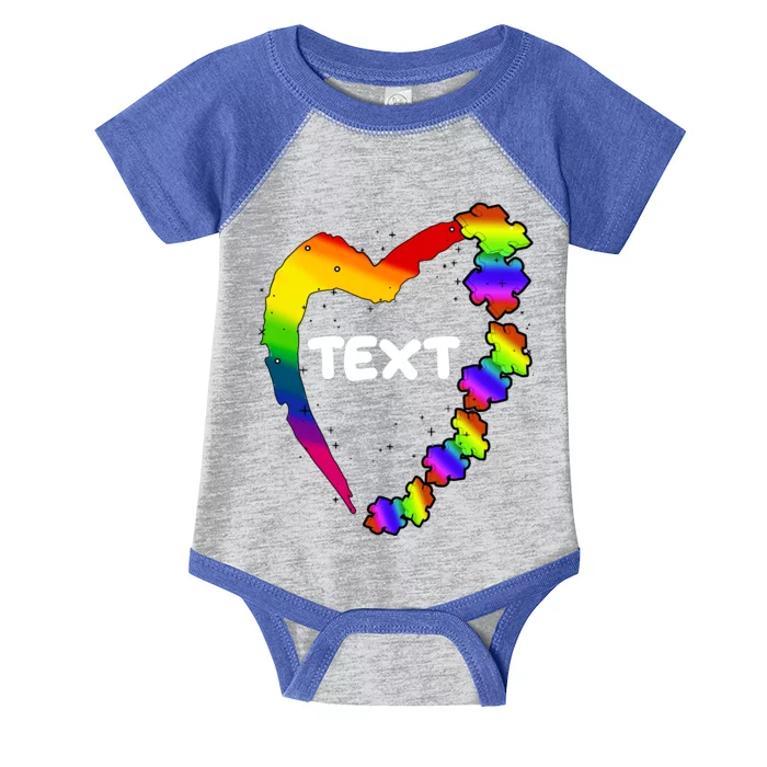 Personalize Autism Heart Custom Text Infant Baby Jersey Bodysuit