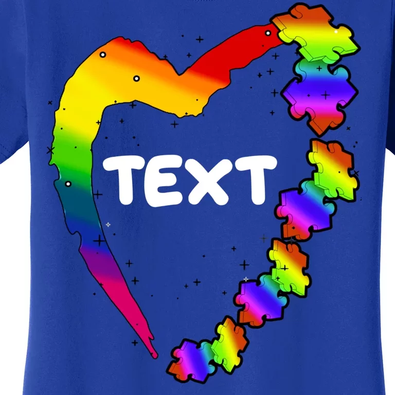 Personalize Autism Heart Custom Text Women's T-Shirt