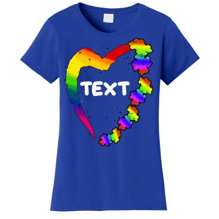 Personalize Autism Heart Custom Text Women's T-Shirt