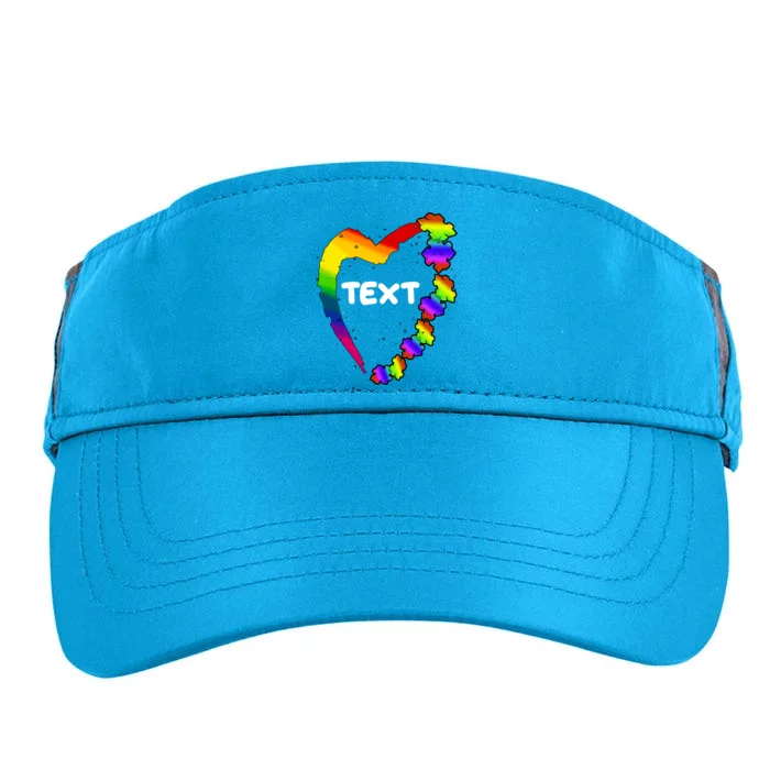 Personalize Autism Heart Custom Text Adult Drive Performance Visor