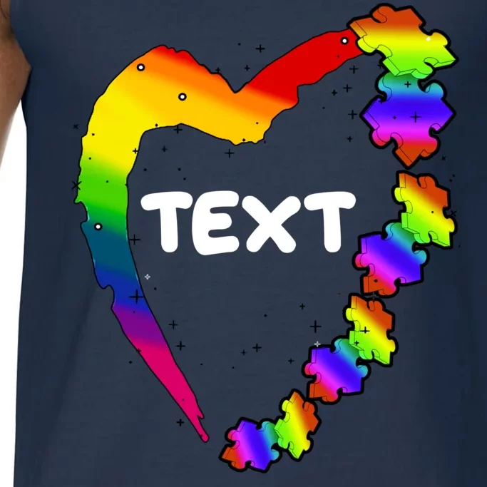 Personalize Autism Heart Custom Text Comfort Colors® Tank Top