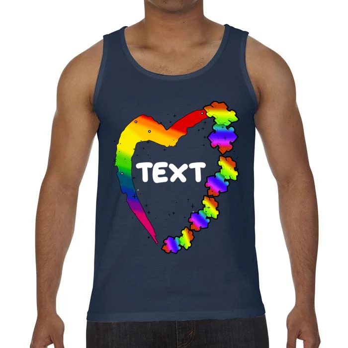 Personalize Autism Heart Custom Text Comfort Colors® Tank Top