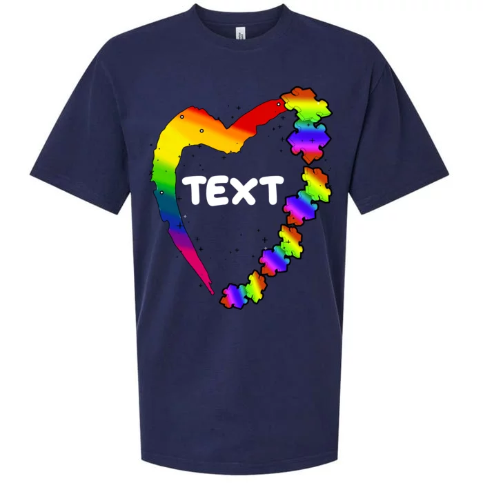 Personalize Autism Heart Custom Text Sueded Cloud Jersey T-Shirt