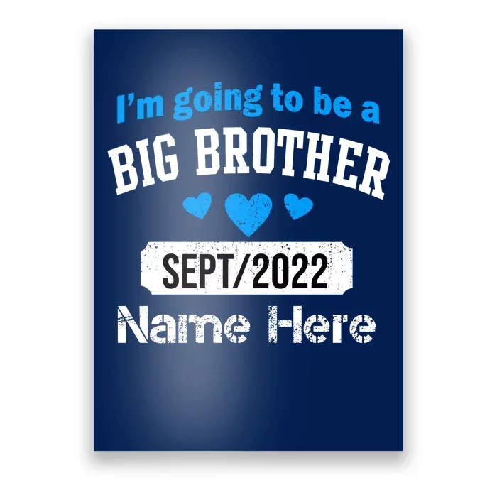 Personalize Big Brother Custom Date And Name Poster