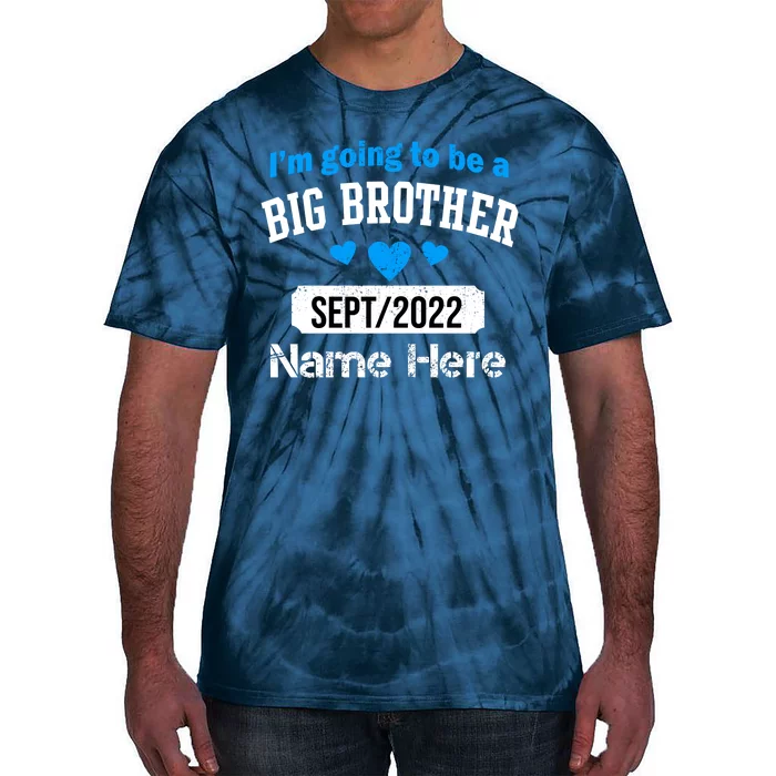 Personalize Big Brother Custom Date And Name Tie-Dye T-Shirt