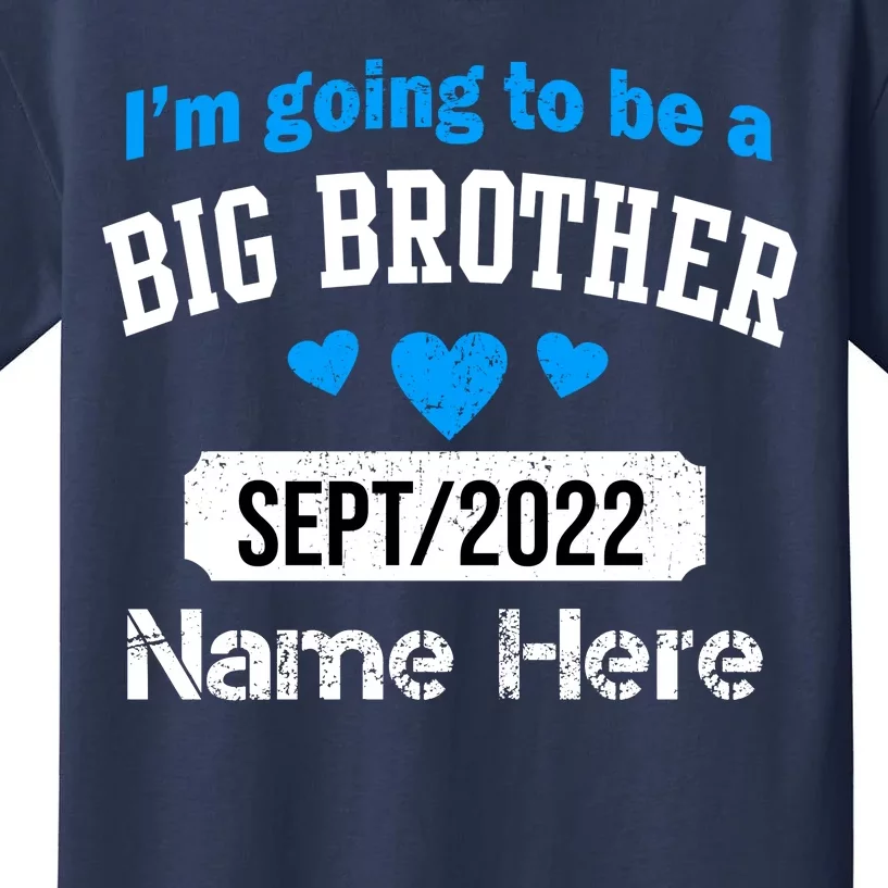 Personalize Big Brother Custom Date And Name Kids T-Shirt