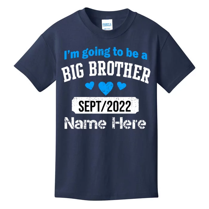 Personalize Big Brother Custom Date And Name Kids T-Shirt