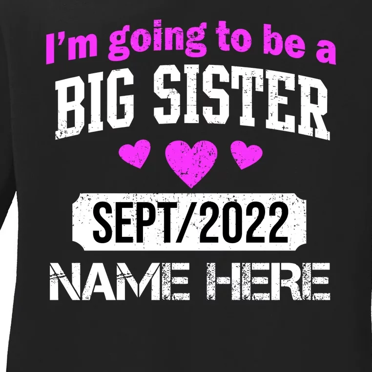 Personalize Big Sister Est Custom Year And Name Ladies Long Sleeve Shirt